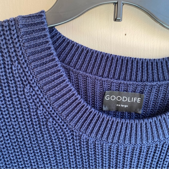 NWT Men’s Goodlife Shaker Knit Cotton Navy Sweater Size XXL - Picture 2 of 11